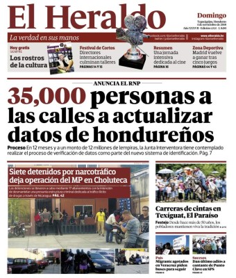 35,000 personas a las calles a actualizar datos de hondureños