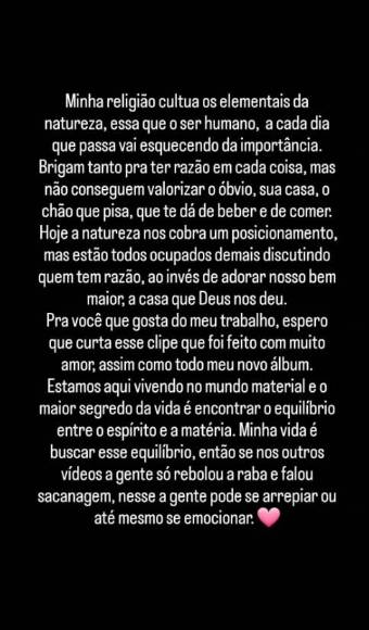 Anitta confiesa su fe en la santería y pierde miles de seguidores