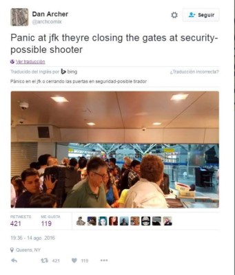 Mujer hace que aeropuerto de Nueva York entre en terror al ver hombre armado