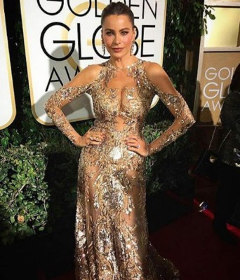 Sofía Vergara deslumbró con escote en los Globos de Oro 2017 &nbsp;&nbsp;