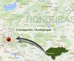 Localización del sismo de acuerdo a la Comisión Permanente de Contingencias de Honduras. (Infografía: Jorge Izaguirre)