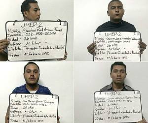 German Josué Hernández Velásquez (26), Josué Jeremías Rodríguez García (22), Santos Raúl Antúnez Fúnez (26) y Noé Moisés García Rodríguez, los policías militares detenidos por secuestro.
