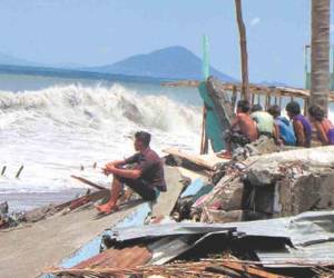 En la imagen se muestra el alto oleaje registrado días anteriores.