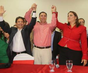 Enrique Ortez Sequeira, Luis Zelaya y Gabriela Núñez ahora trabajarán unidos por su partido, según dijeron.