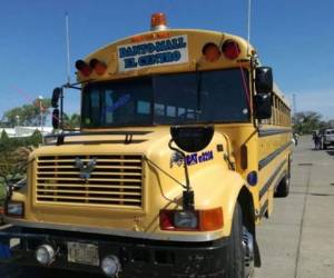 En el interior de este autobús fue asesinada la mujer durante un violento asalto.