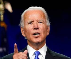 El candidato presidencial demócrata, exvicepresidente Joe Biden, habla en la cuarta jornada de la Convención Nacional Demócrata. Foto AP.