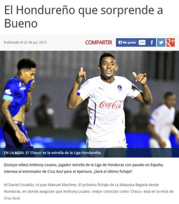 'Choco' Lozano cerca de reforzar al Cruz Azul