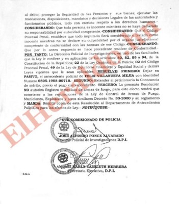 Honduras: Le borran los antecedentes a director policial Félix Villanueva