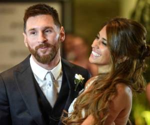 Lionel Messi y Antonella contajeron matrimonio este viernes en Rosario, Argentina. Foto AP