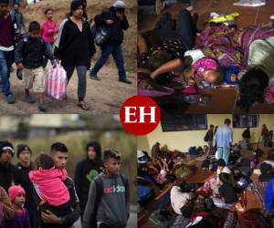 Los hondureños que integran la nueva caravana migrante con rumbo a los Estados Unidos, pasaron su primera noche en suelo guatemalteco. Acostados en el suelo y protegidos con ropa para el frío, cientos de compatriotas entre jóvenes, adultos y niños durmieron, con el sueño de llegar al territorio estadounidense. Fotos: Agencia AFP.