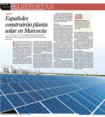 Construirán planta solar en Marcovia