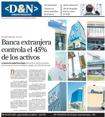 Banca extranjera controla el 45% de los activos
