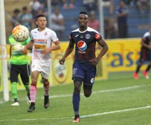 Rubilio Castillo en su último duelo con Motagua en el Nacional, ante Real España. (Foto: Deportes EL HERALDO)