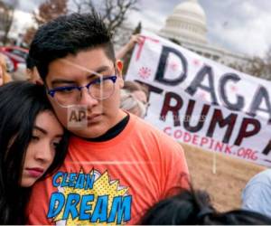 En esta foto de archivo del 23 de enero de 2018, los defensores de la inmigración organizan una manifestación en Capitol Hill en Washington.