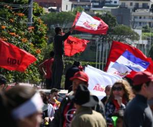 Una nueva manifestación de la Alianza este domingo en el bulevar Centroamérica de la capital de Honduras. Fotos: AFP