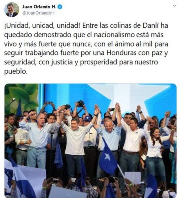Juan Orlando Hernández: 'Vamos por la cuarta victoria del Partido Nacional'