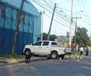 En este vehículo se conducían las víctimas de masacre en San Pedro Sula, al norte de Honduras.