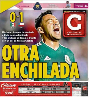 Portadas de medios mexicanos no perdonan al Tri tras la derrota ante Chile