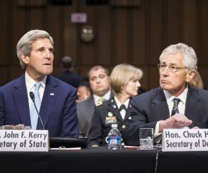 El secretario de Estado de Estados Unidos John Kerry testifica ante el Comité de Relaciones Internacionales del Senado hoy, martes 3 de septiembre de 2013, para buscar apoyo a favor de la intervención estadounidense en Siria en Washington (Estados Unidos).