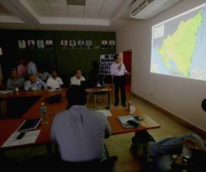 Empresarios nicaragüenses en reunión en Managua, capital de Nicaragua.
