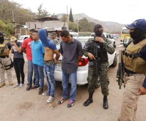 Los detenidos bajo cuestodia de elementos de la Fuerza Nacional Antiextorsión (FNA)