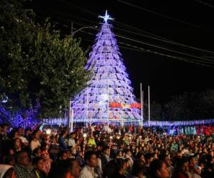 Un árbol de 15 metros destaca en la villa Navideña Olímpica (Fotos: Efraín Salgado/EL HERALDO)