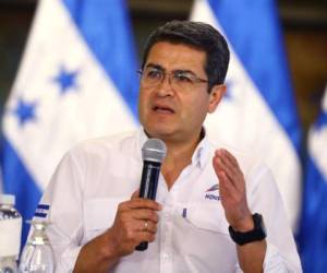 Juan Orlando Hernández habló en una conferencia de prensa sobre las gestiones realizadas por el gobierno para que Estados Unidos amplíe de nuevo el TPS para miles de hondureños. Foto: Archivo EL HERALDO.