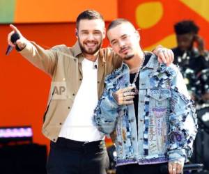 Los cantantes Liam Payne, izquierda, y J Balvin actúan en Good Morning America de ABC en Rumsey Playfield / SummerStage el martes 15 de mayo de 2018 en Nueva York.