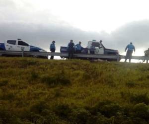 Personal policial se hace presente en la escena del hallazgo del cuerpo de Edgar Francisco Pineda.