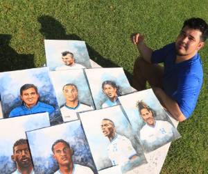 Higinio Pérez ha retratado en pintura a la mayoría de los seleccionados nacionales. El catracho llegó a alentar a la Bicolor.