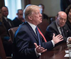 El presidente de Estados Unidos Donald Trump, habla durante una reunión del gabinete en la Casa Blanca en Washington, DC, el 1 de noviembre de 2017.