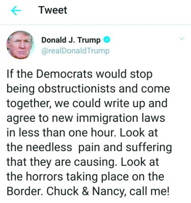 Trump aprovecha la caravana para hacer política en Estados Unidos