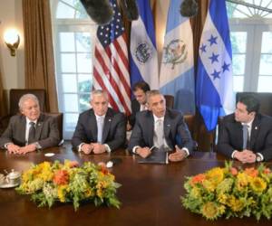 En julio pasado los presidentes de CA, Salvador Sánchez Cerén, Otto Pérez y Juan Orlando Hernández, pidieron más participación a Barack Obama.