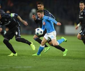 Dries Mertens, anotador del gol del Napoli ante Real Madrid en el duelo de Champions (Foto: Agencias/ AFP)