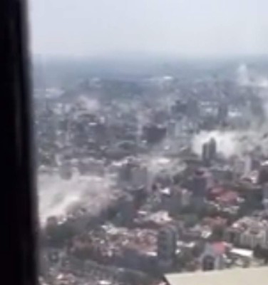 Impactante video registra desde las alturas la destrucción tras terremoto de 7.1 en México