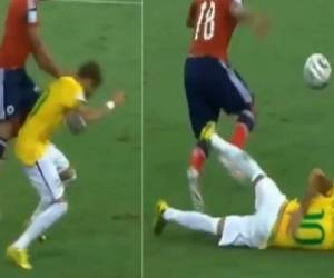 La acción que dejó lesionado a Neymar.