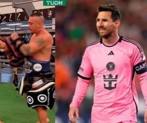 Yassine Cheuko, guardaespaldas de Messi, publicó un vídeo de su rutina en el gimnasio donde se le ve lanzando puñetazos y patadas.