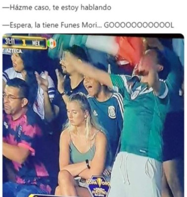 Relación entre gringa y mexicano presentes en partido de Copa Oro causa revuelvo en redes con memes
