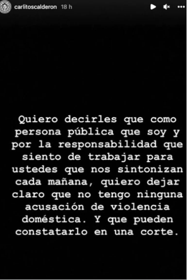 Carlos Calderón trató de desmentir que tuviera una acusación de violencia en su contra.