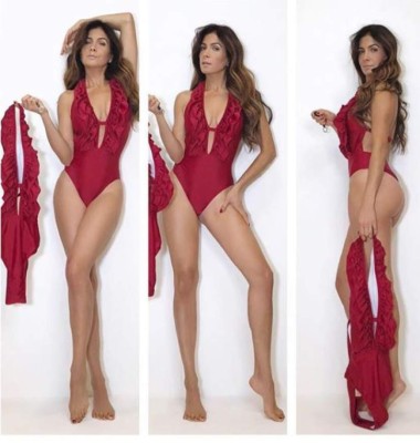 Patricia Manterola muestra sus caderas en sexy traje de baño blanco