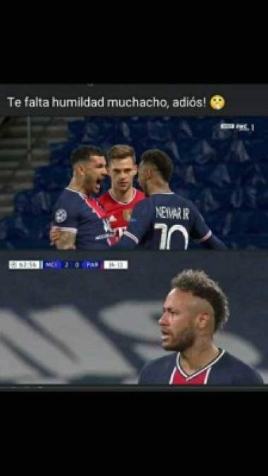 Memes destrozan a Neymar y el PSG tras eliminación de la Champions ante el City