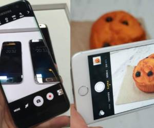 Un teléfono Galaxy S7 y un Iphone 6.
