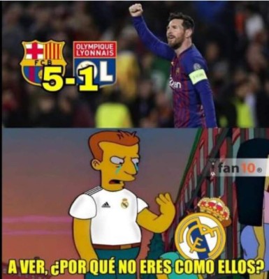 Los mejores memes de la goleada del Barcelona al Lyon en la Champions League