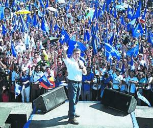 El presidente de la República, Juan Orlando Hernández en proselitismo este fin de semana.