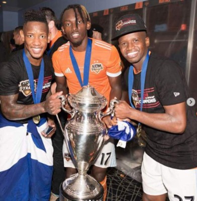 Así celebraron los hondureños del Houston Dynamo el título de la Us Open Cup