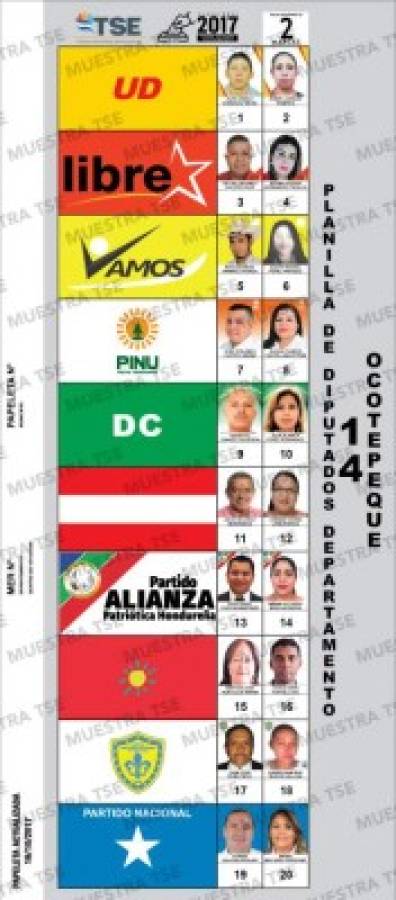 Estos son los 20 candidatos a diputados por el departamento de Ocotepeque