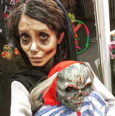 Revelan cómo era el rostro de 'Angelina Jolie zombie' antes de someterse a varias cirugías