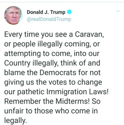Trump aprovecha la caravana para hacer política en Estados Unidos