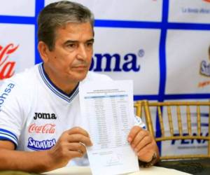 Jorge Luis Pinto hizo oficial el listado de los convocados para los juegos del 11 y 15 de este mes en el estadio Olímpico de San Pedro Sula.