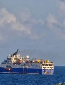 El buque R/V BGP Prospector, acompañado por las embarcaciones S/V Linde G, S/V Mariska G y G/V G Mar, ya realizan las operaciones de exploración en búsqueda de petróleo.
